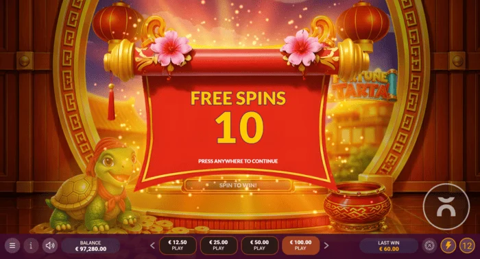 Fortune Tarta – attivazione dei Free Spins